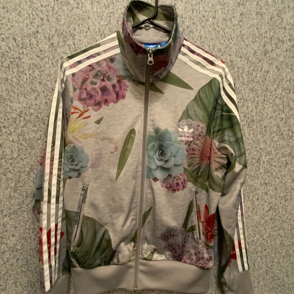 Adidas floral Track jacket